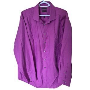Calvin Klein Slim Fit Purple Dress Shirt 18 34/35 Non-Iron Performance